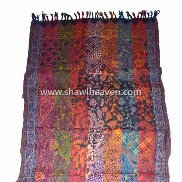 Authentic boiled wool jacquard oversized wrap